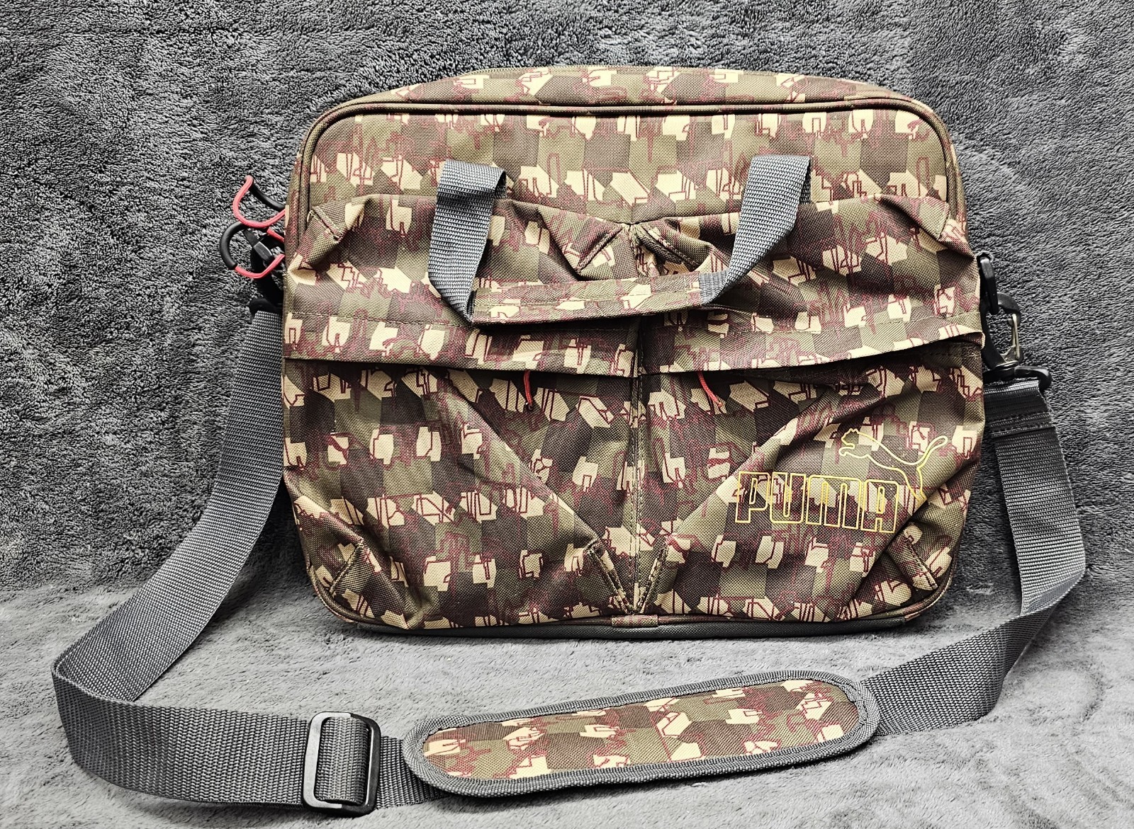 Mens Camouflage Style Puma Messenger Shoulder Bag Laptop Adjustable Strap Black