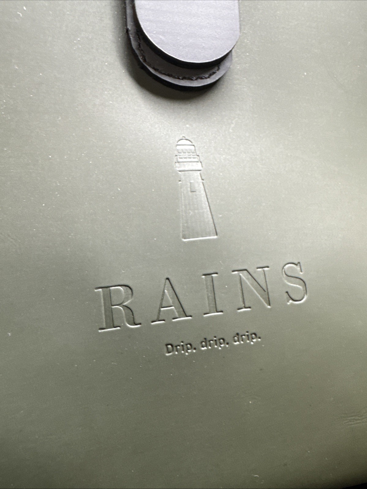 RAINS Waterproof Rucksack Olive Green Minimalist Backpack Laptop Bag