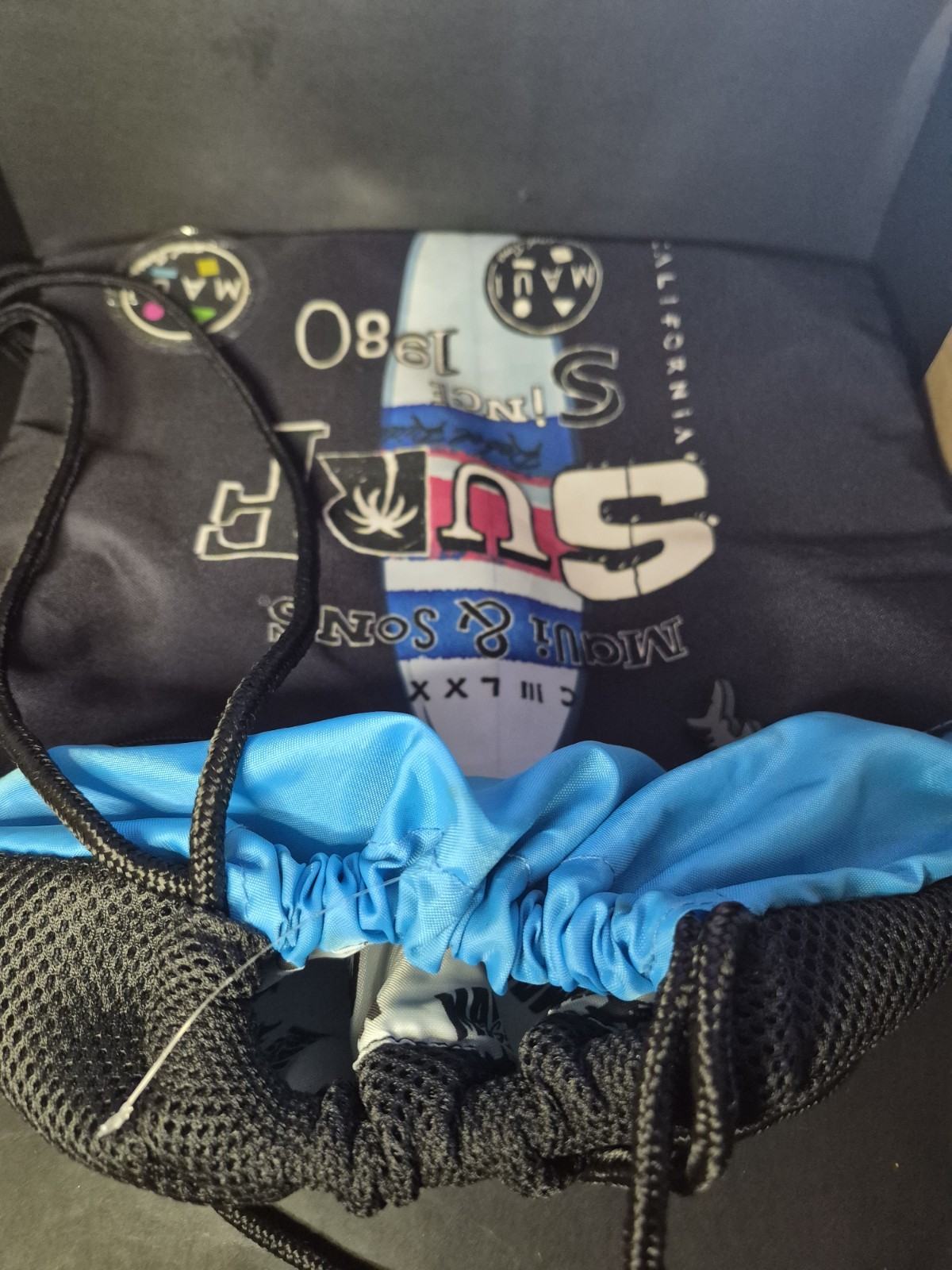 Maui And Sons Padded Drawstring Backpack Bag Surf And Beach Style Accessory