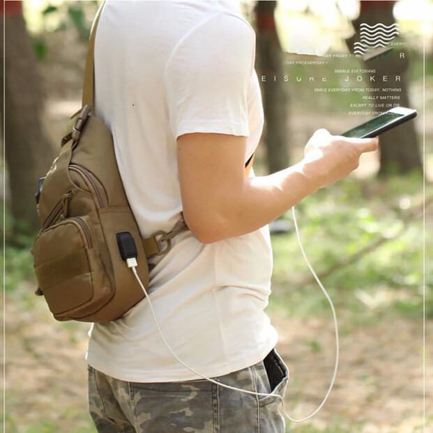 Men Backpack Tactical Sling Shoulder Bag Molle Travel Chest Pack Outdoor Hiking