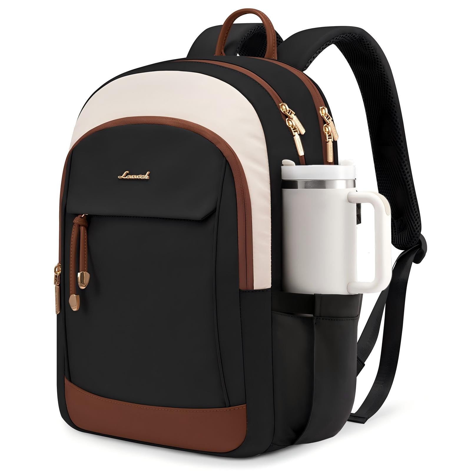 LOVEVOOK 15.6 Inch Laptop Backpack for Women, Waterproof, Black