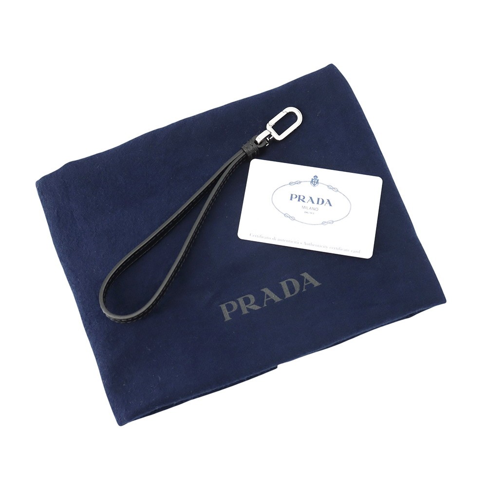 PRADA Clutch Bag Saffiano Leather Black 2VF056