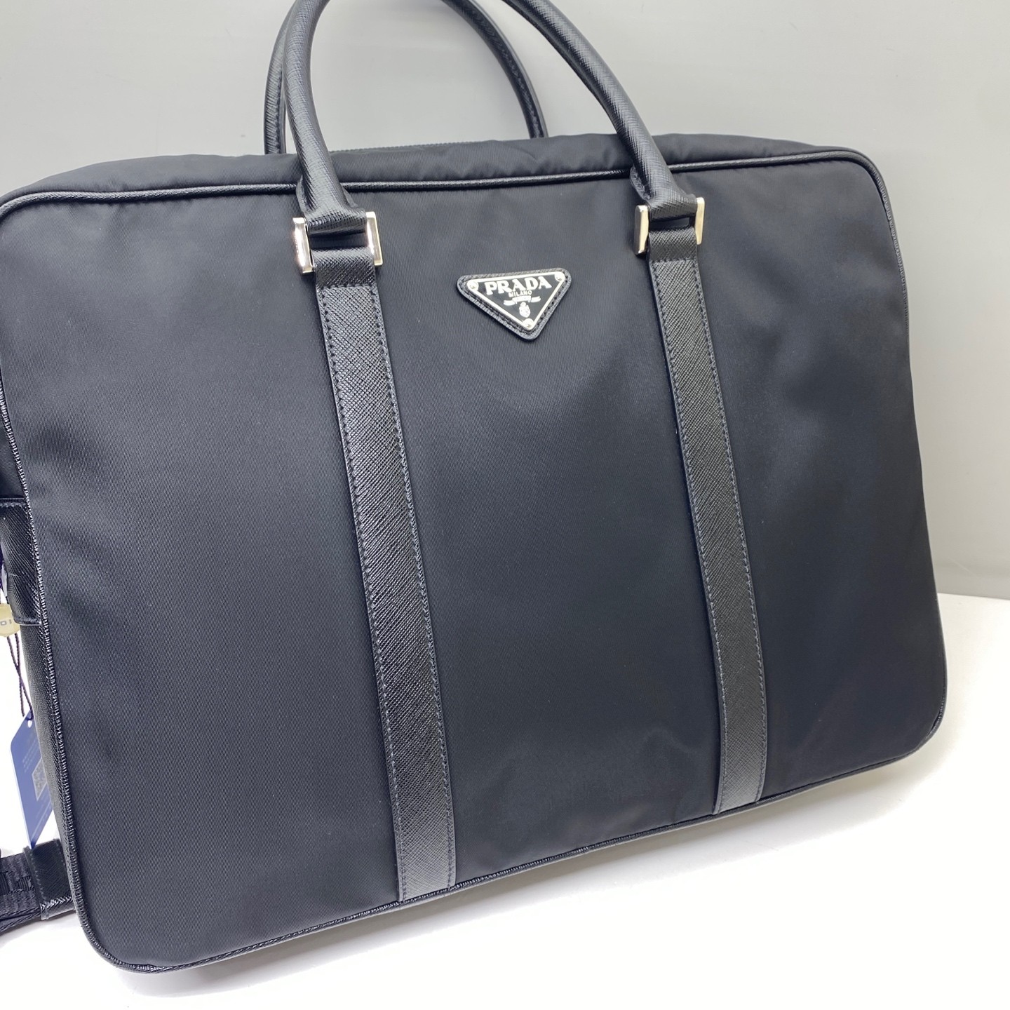 Prada Pre-Owned Authentic Briefcase Black Nylon Free Shipping 36x28x7cm