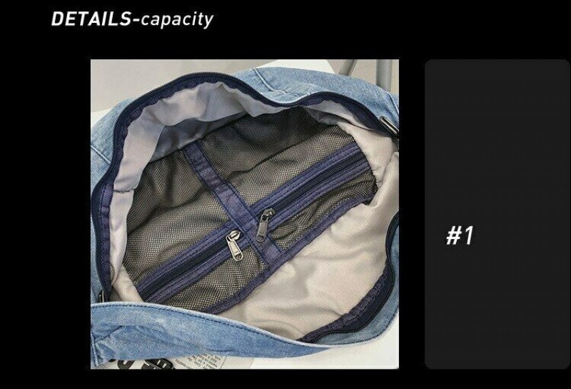 New Denim Large Capacity Crossbody Shoulder Bag Men Women Hip Hop Belt Bag