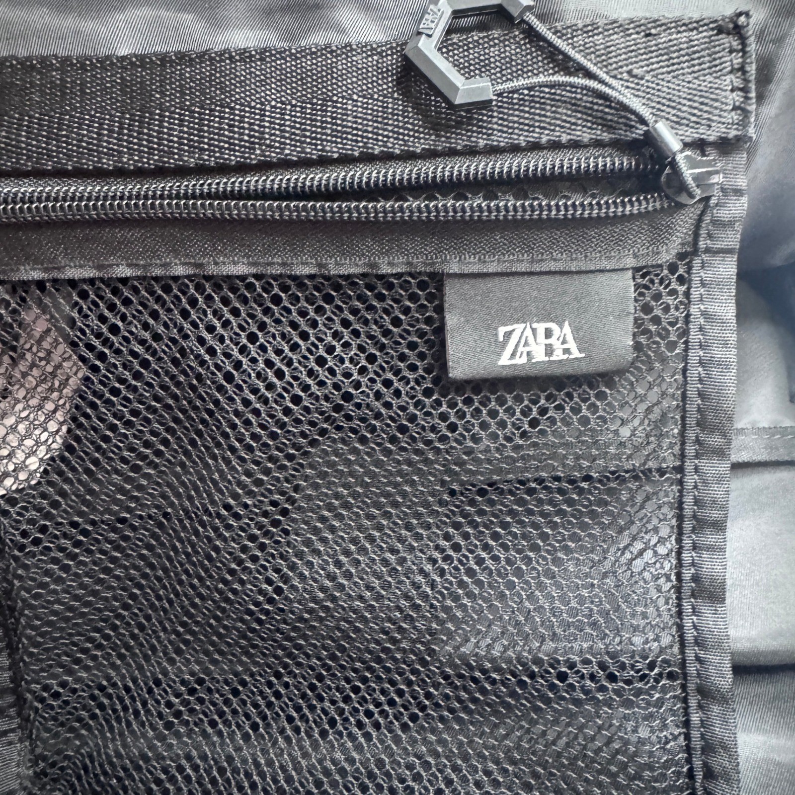 Zara Black Rubberized Minimalist Backpack Matte X-Buckle Techwear Bag