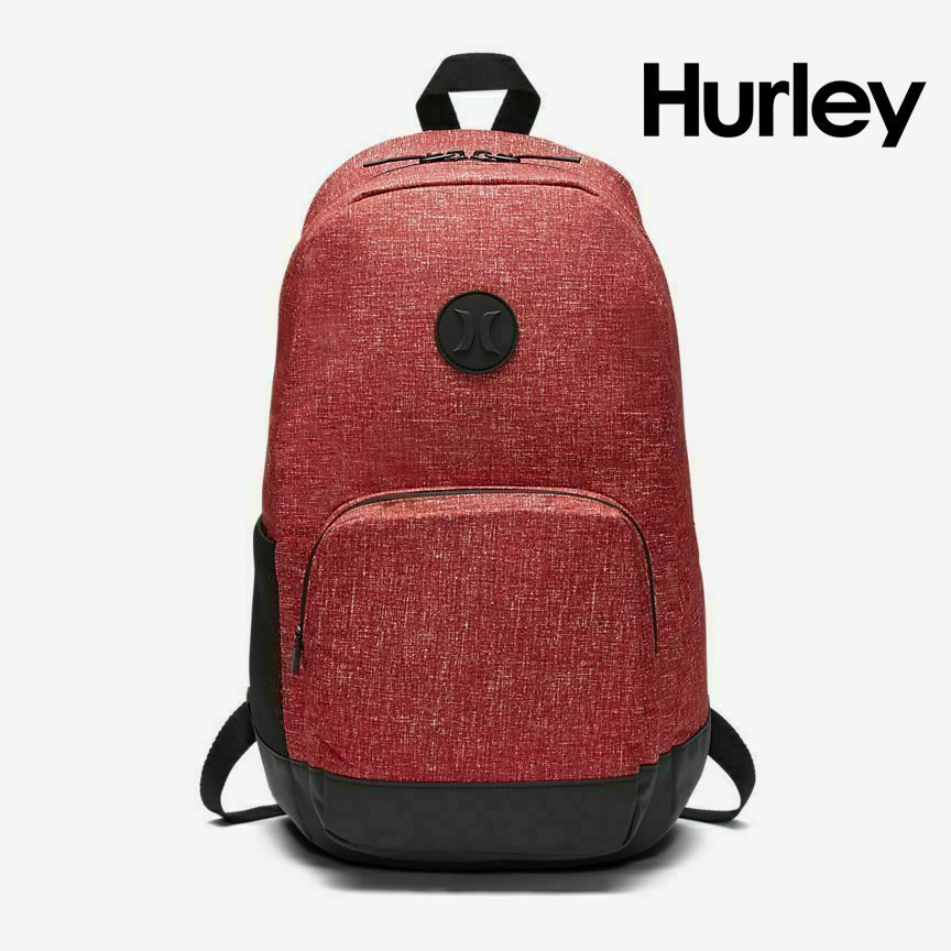 Hurley Backpack Blockade 21L School Travel Gym Work Laptop Bag Heather Red Black