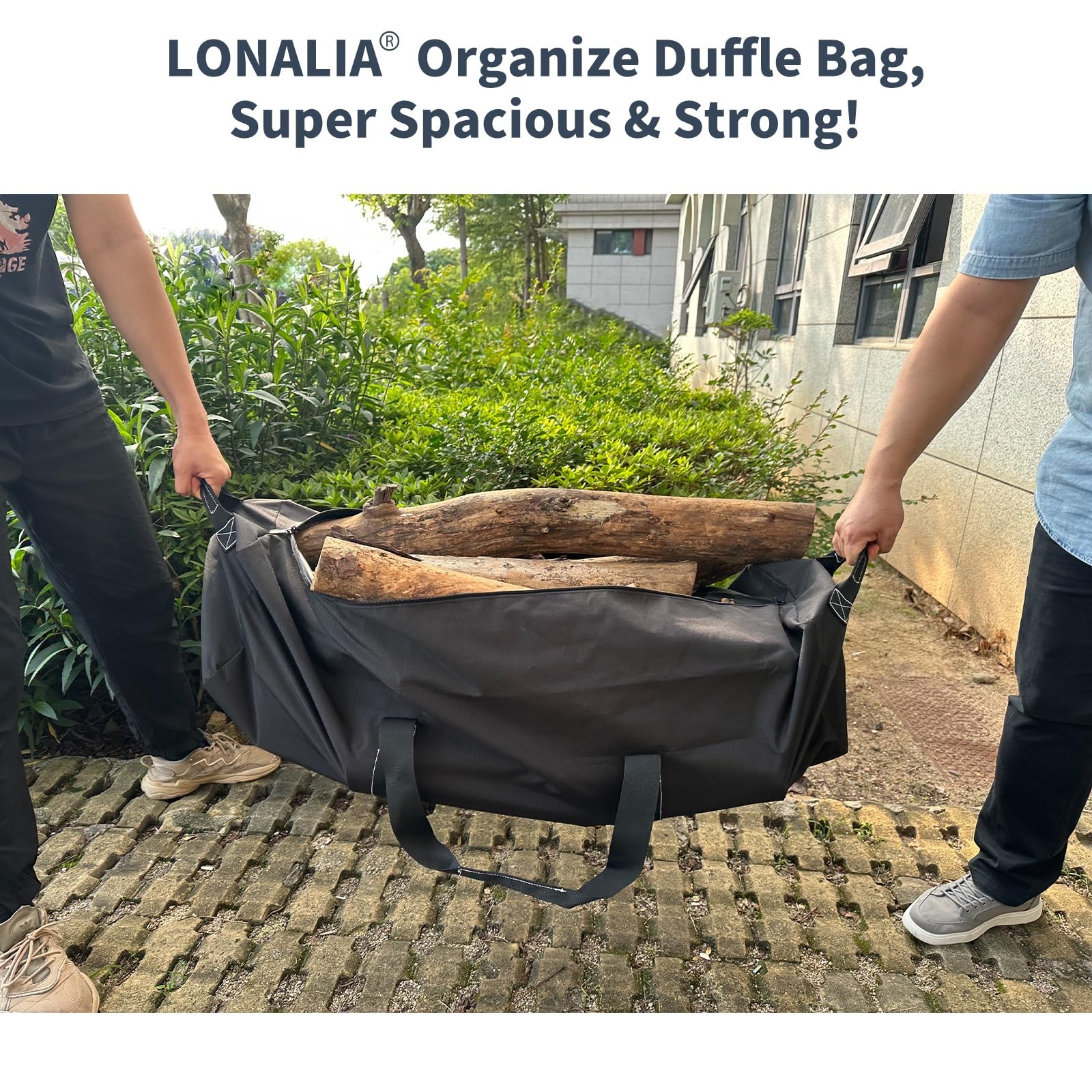 52-Inch 180L Black Extra Large Heavy Duty Duffle Bag for Travel Camping