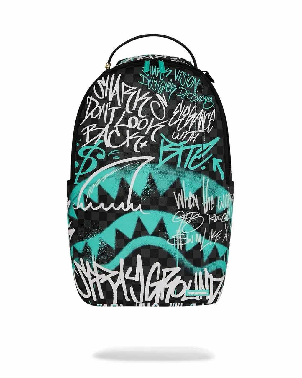 SPRAYGROUND LIMITED EDITION BACKPACK SPRAY POETRY III BLACK AQUA TEAL GRAFFITI
