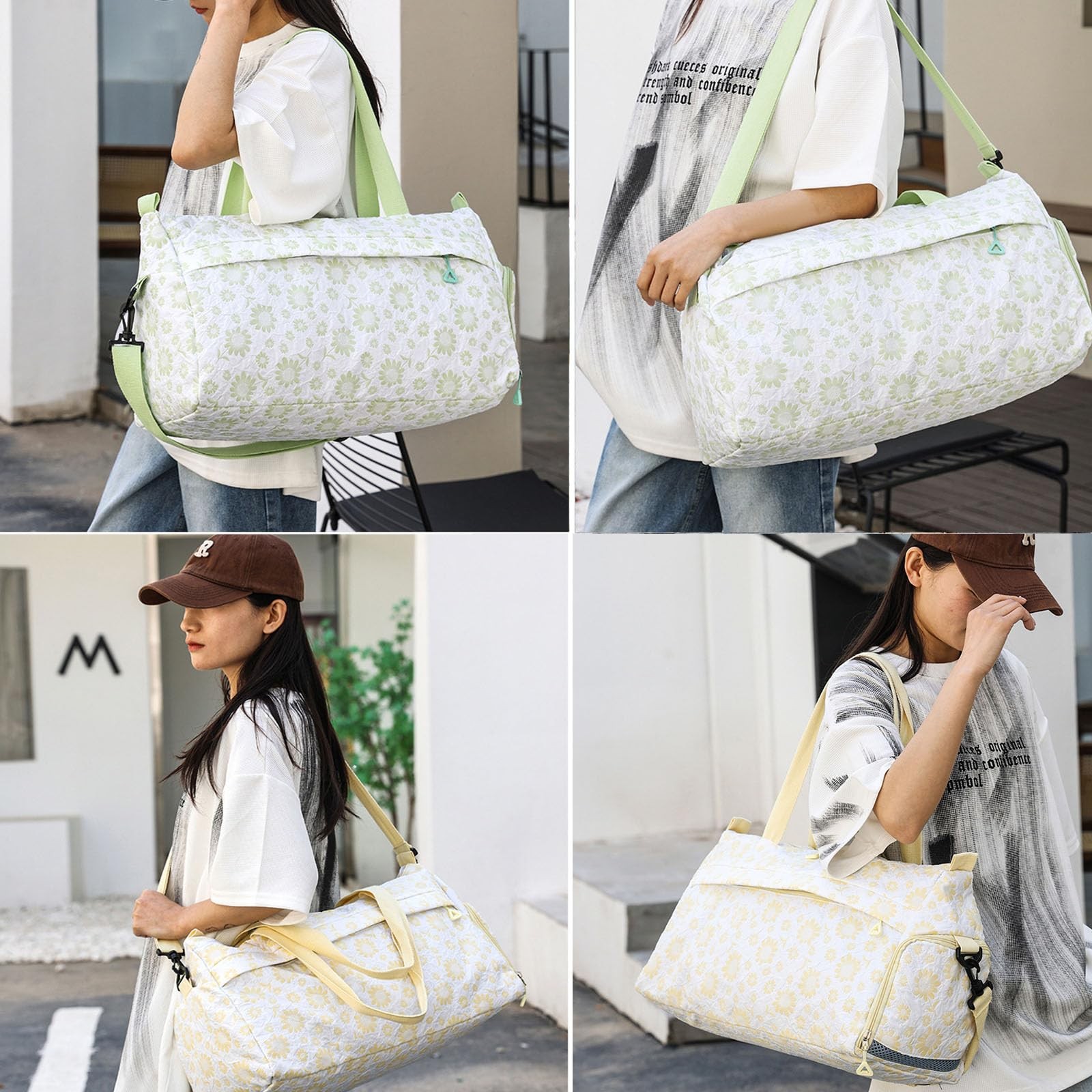 Cute Floral Duffle Bag for Travel,Gym Bag for for Girl/Women,Waterproof Overn…