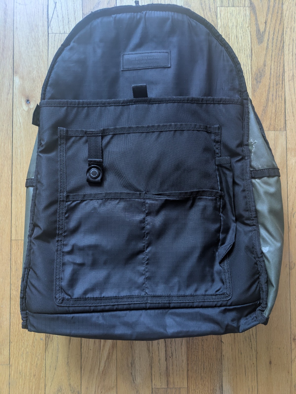 The Brown Buffalo Standard backpack green olive black, used see desc $189 retail