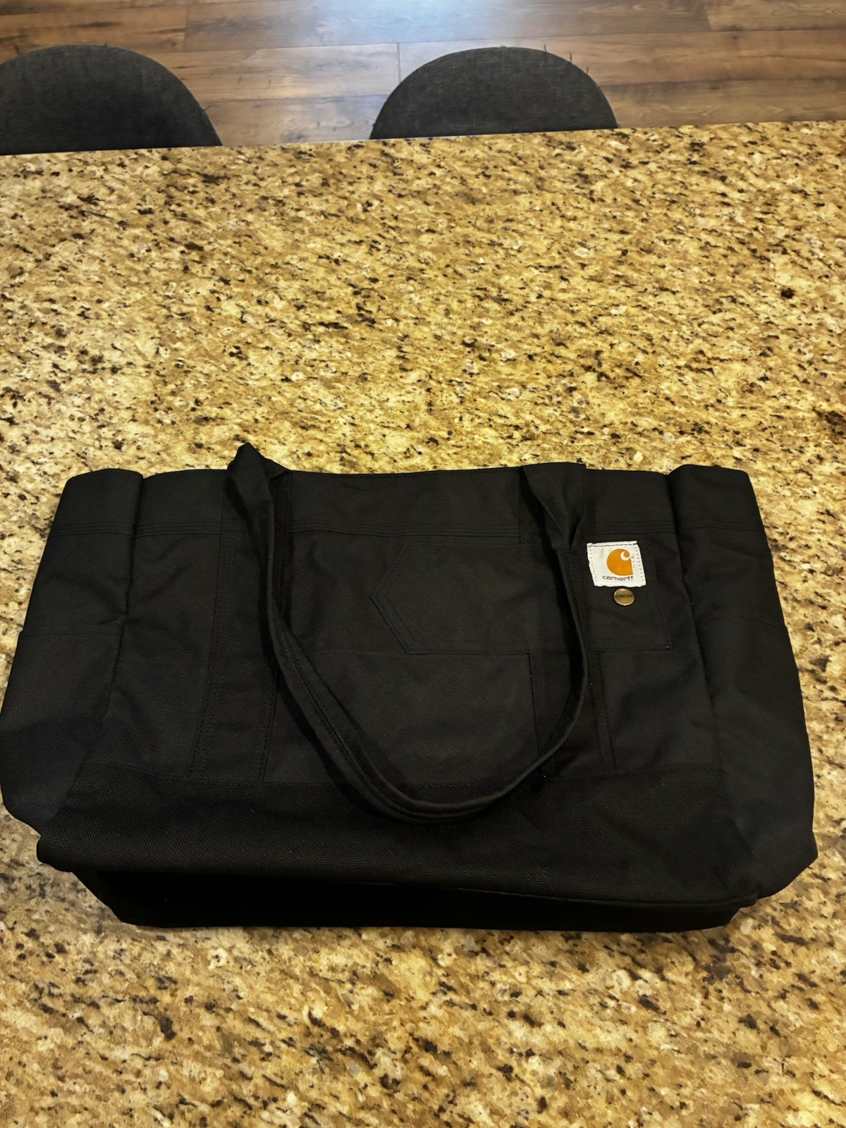 Carhartt Large Vertical Open Tote Bag Black Water Resistant Durable Work Tote