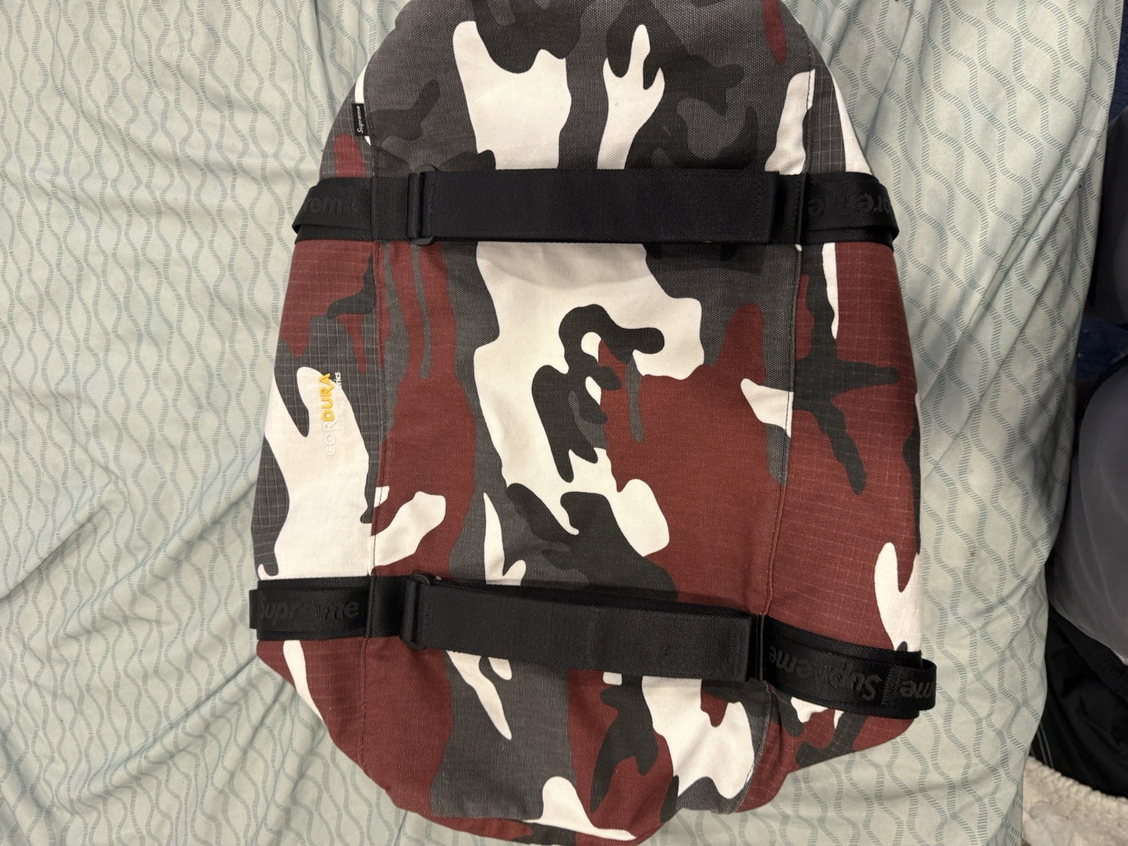 Supreme Camo Duffle Bag w/ Adjustable Shoulder Strap, Pockets, Zip Travel