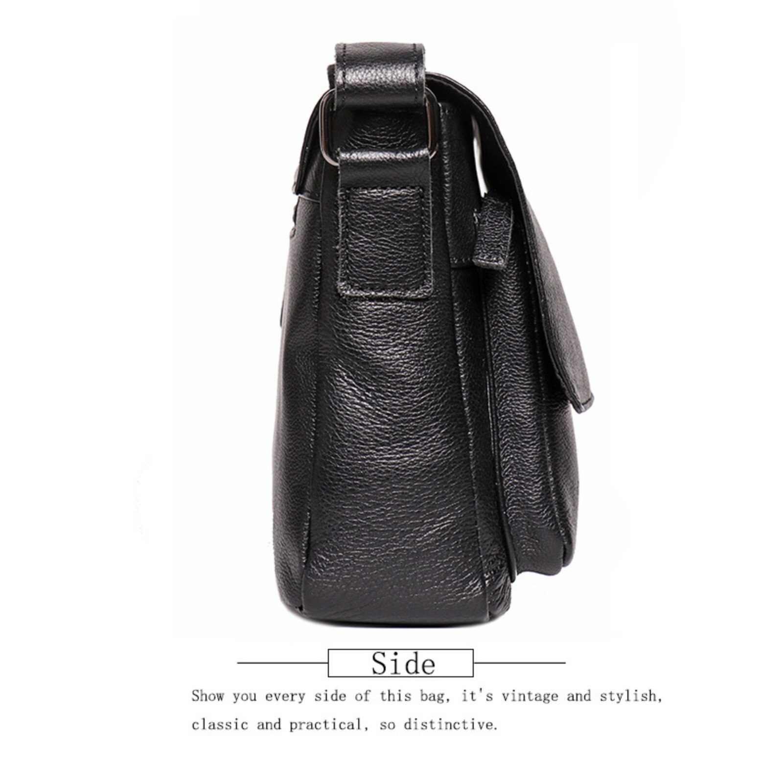 Men Leather Crossbody Messenger Bag Shoulder Satchel for Work Travel Casual