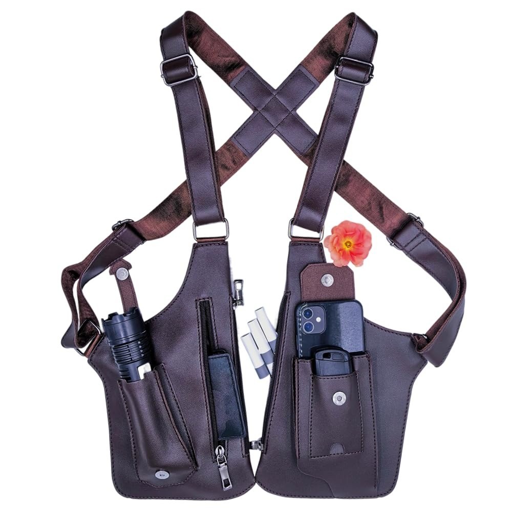 Anti-Theft Armpit Shoulder Bag for Men, Multi Pocket Crossbody EDC Bag