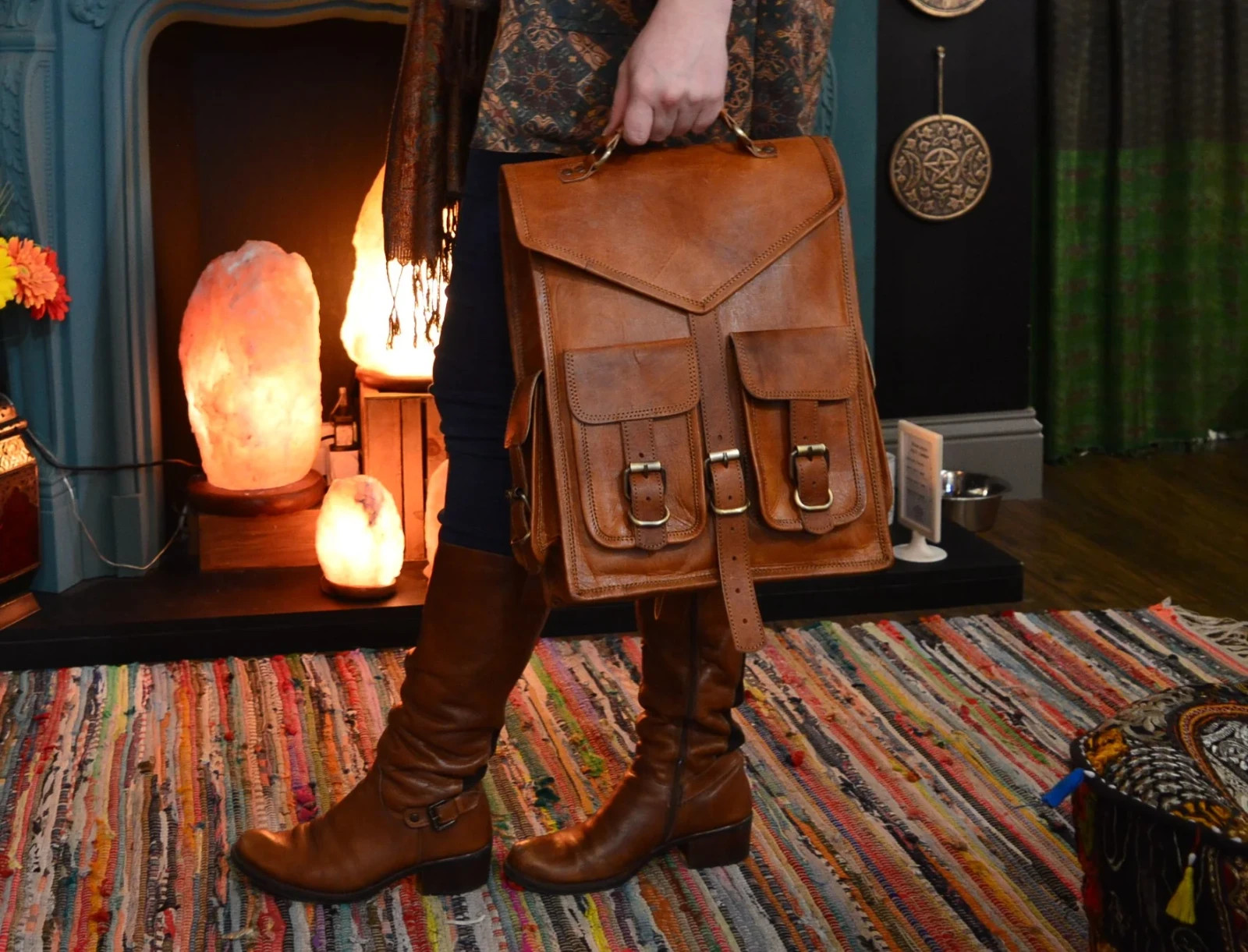Genuine Leather Backpack for Men – Vintage Laptop Rucksack Messenger Travel Bag