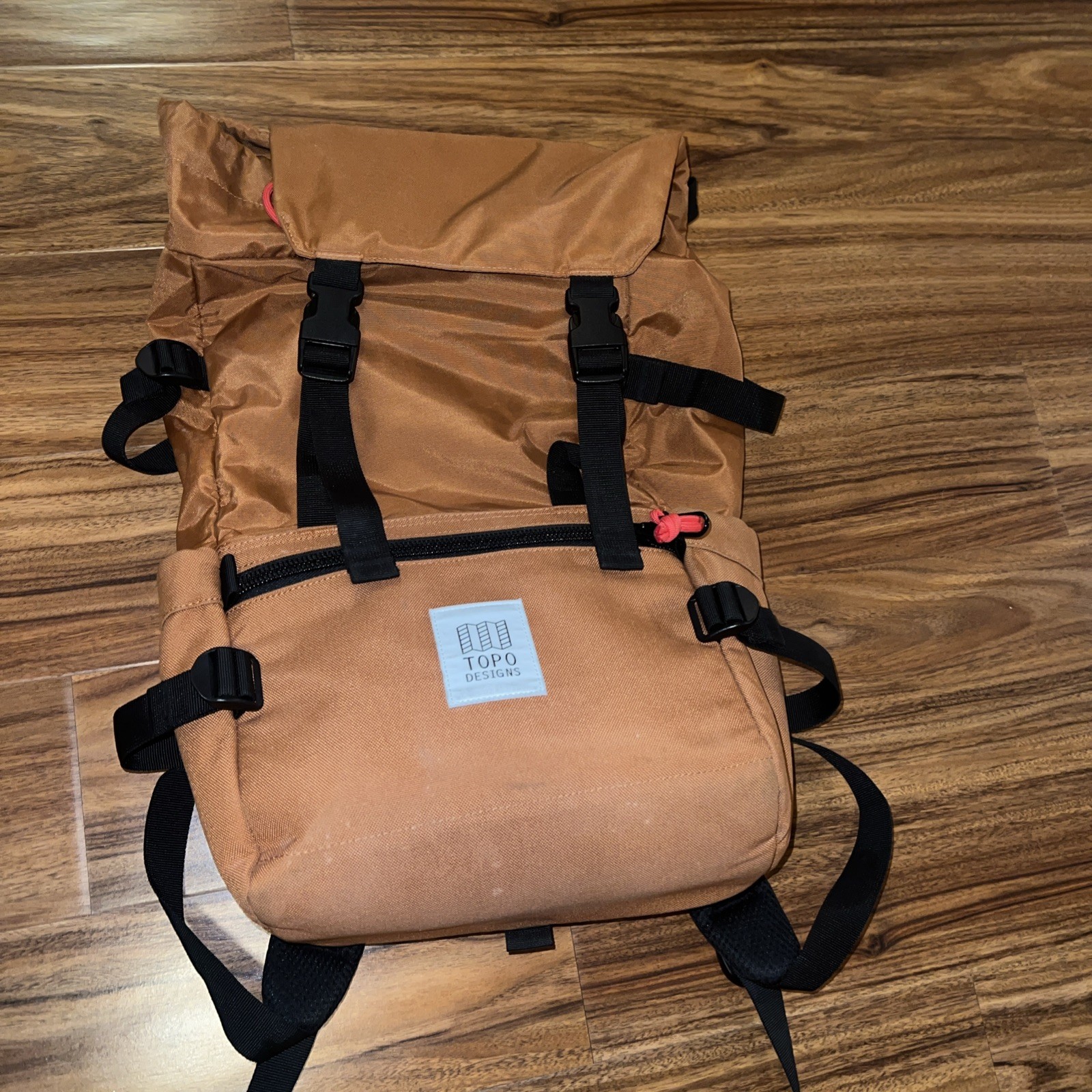 Used Topo Designs Rover Pack Classic Backpack Bright burnt orange