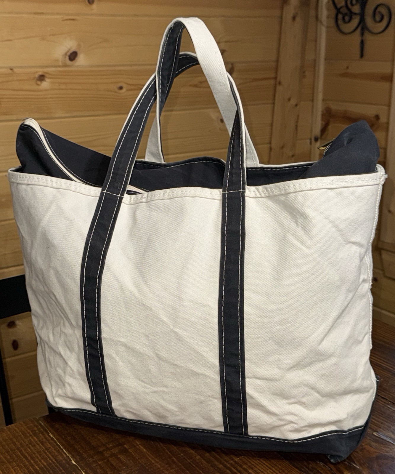 Vintage 80/90’s LL Bean Boat & Tote 24oz 100% Cotton Canvas Tote XLG HEAVY DUTY