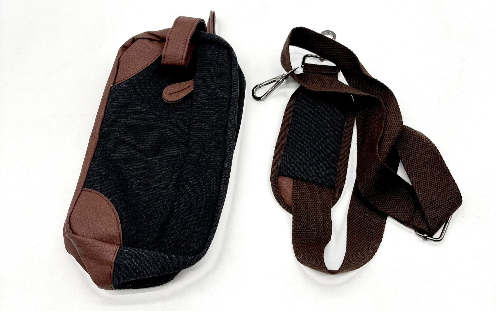 Unbranded Unisex Black Brown Adjustable Strap Travel Duffle Bag