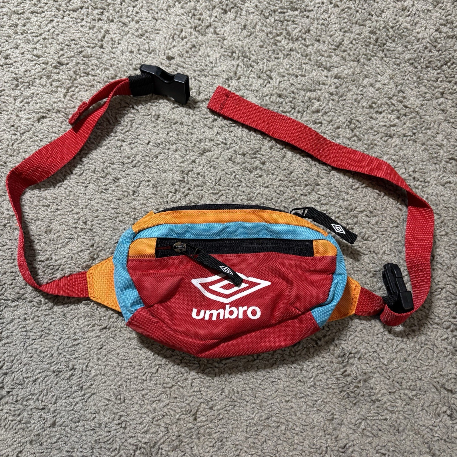 Umbro Colorblock Fanny Pack Waist Bag Hip Belt Pouch Red Blue Yellow Sportswear