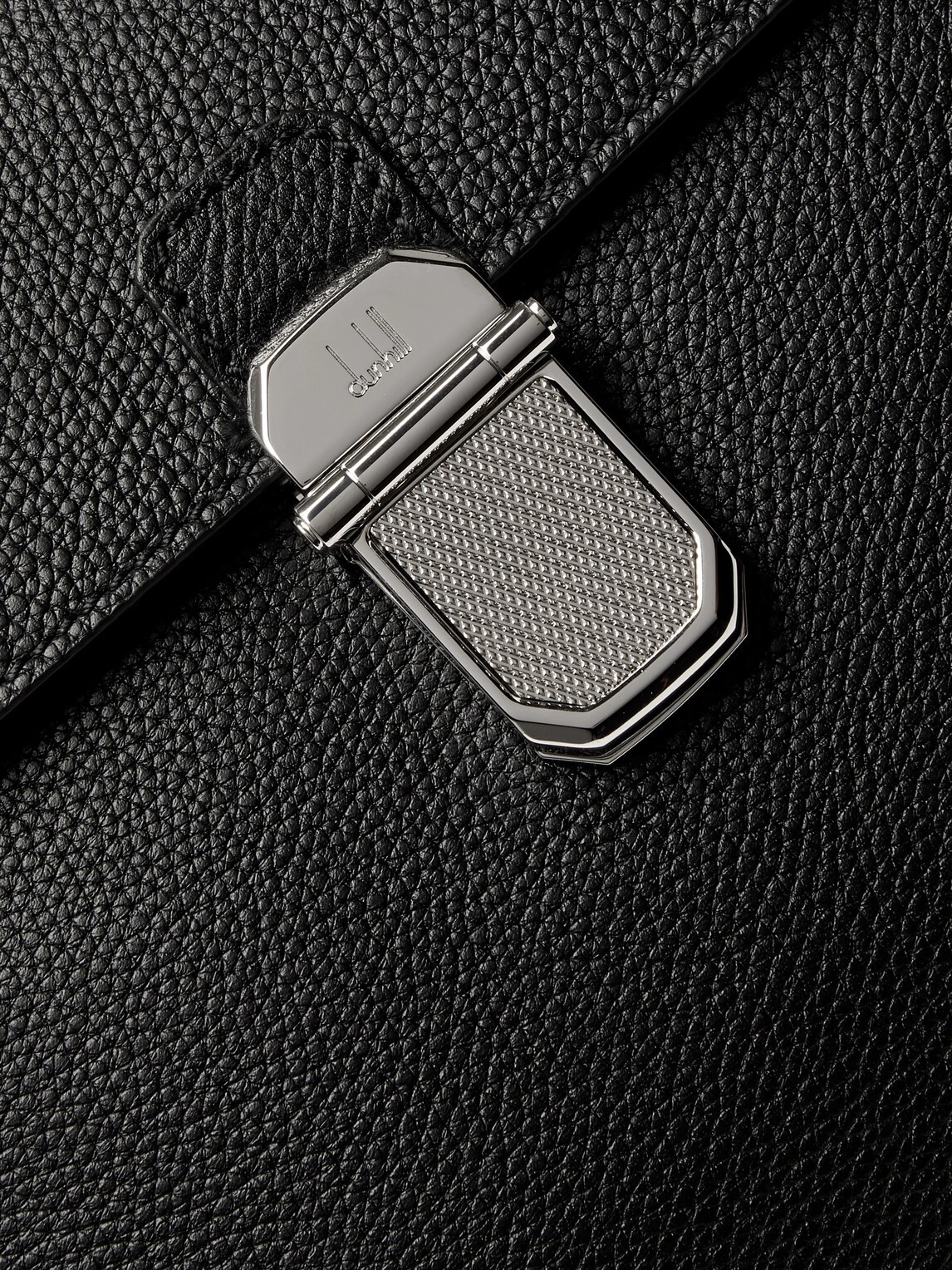 DUNHILL Belgrave Full-Grain Leather Backpack Black Push Lock Italy