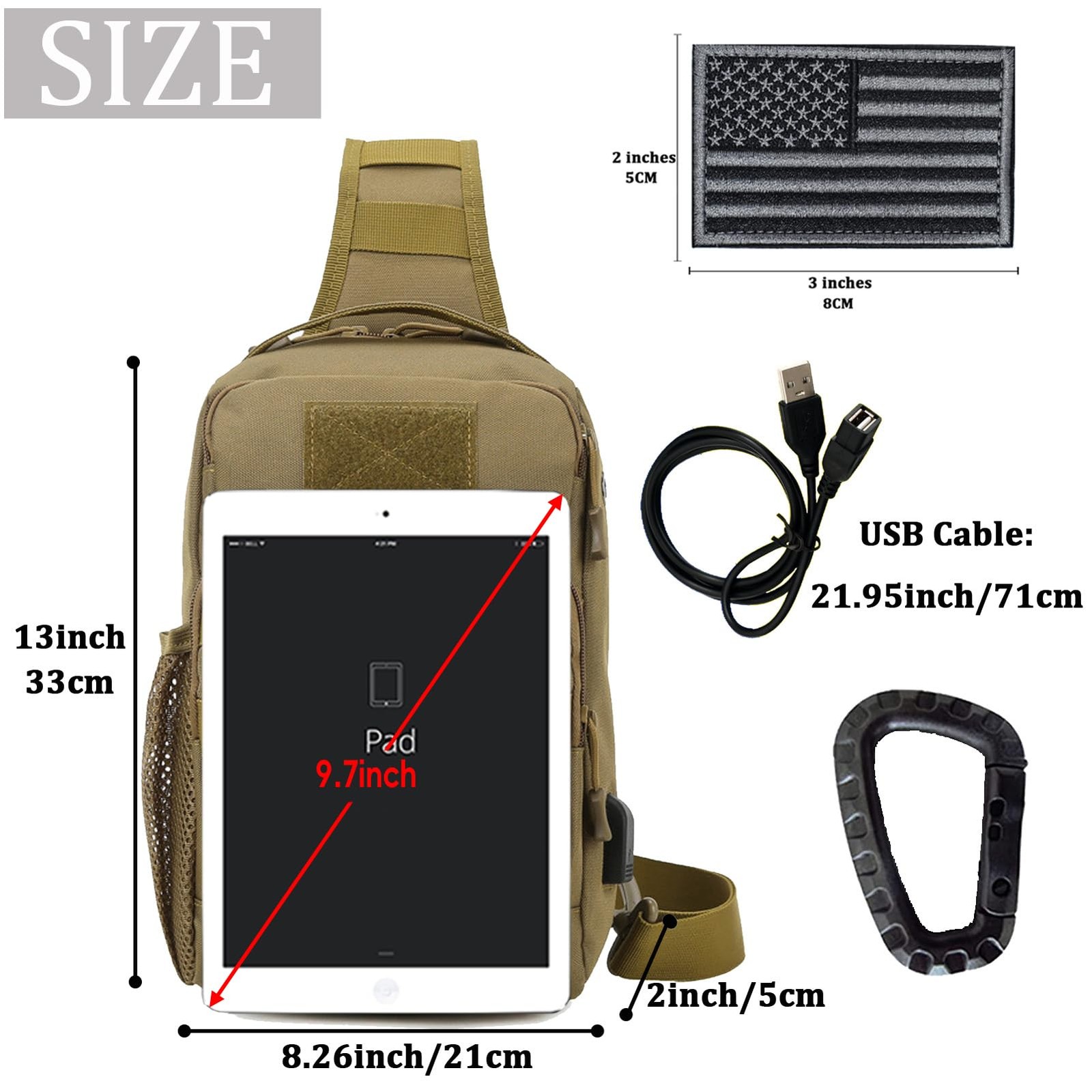 Tactical Shoulder Bag,Molle Shoulder Backpacks,Military Sling Daypack Backpac…