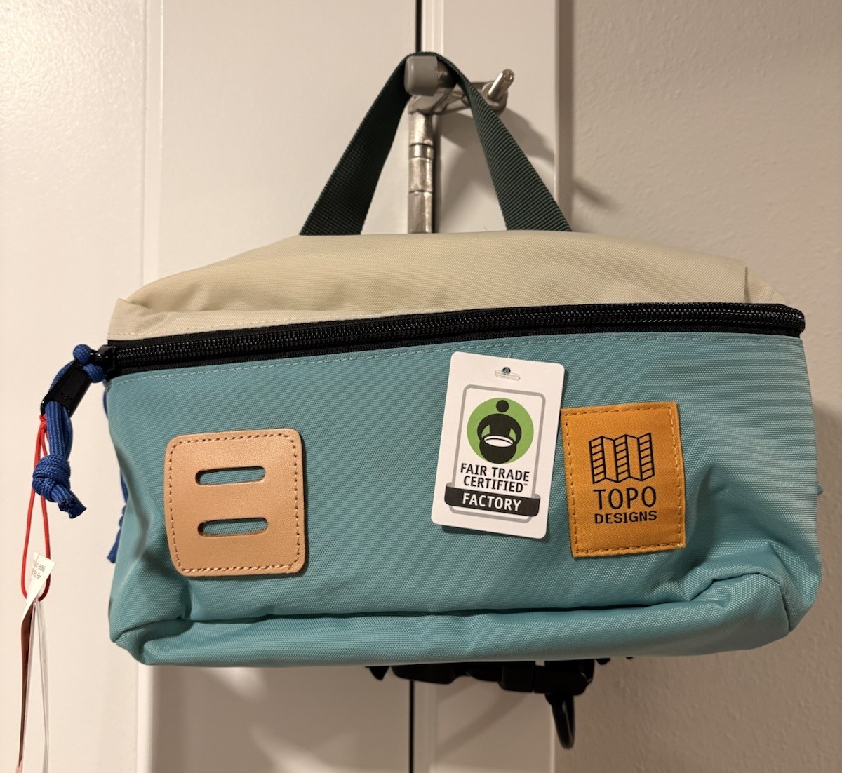Topo Designs Classic Hip Pack Bag Crossbody Bone White / Geode Green Unisex NWT