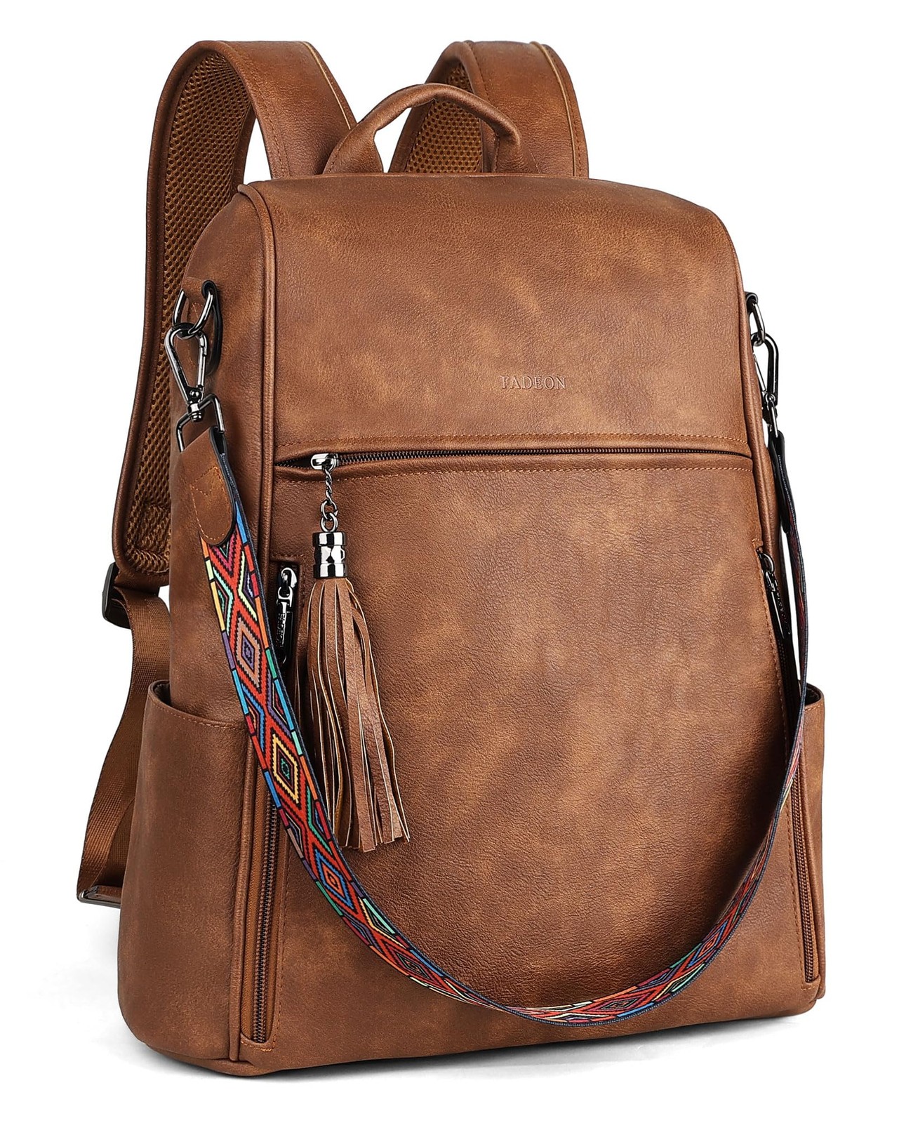 Leather Laptop Backpack for Women Designer 15.6 inch PU Laptop Bag, Ladies Tr…