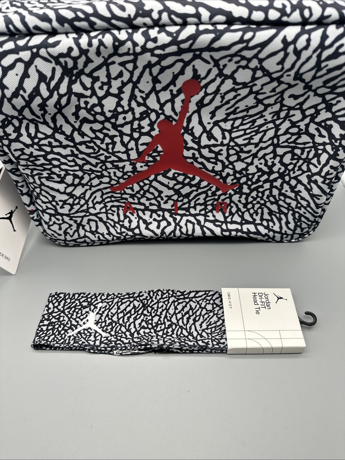 Air Jordan Shoe Box Bag Large Size Logo Swoosh Elephant Print Retro & Head Tie