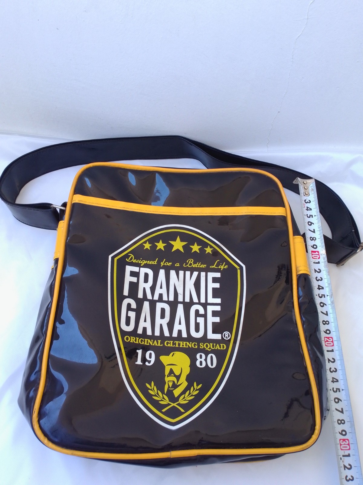 Frankie Garage Black Yellow Crossbody Shoulder Bag Messenger Casual Travel Bag