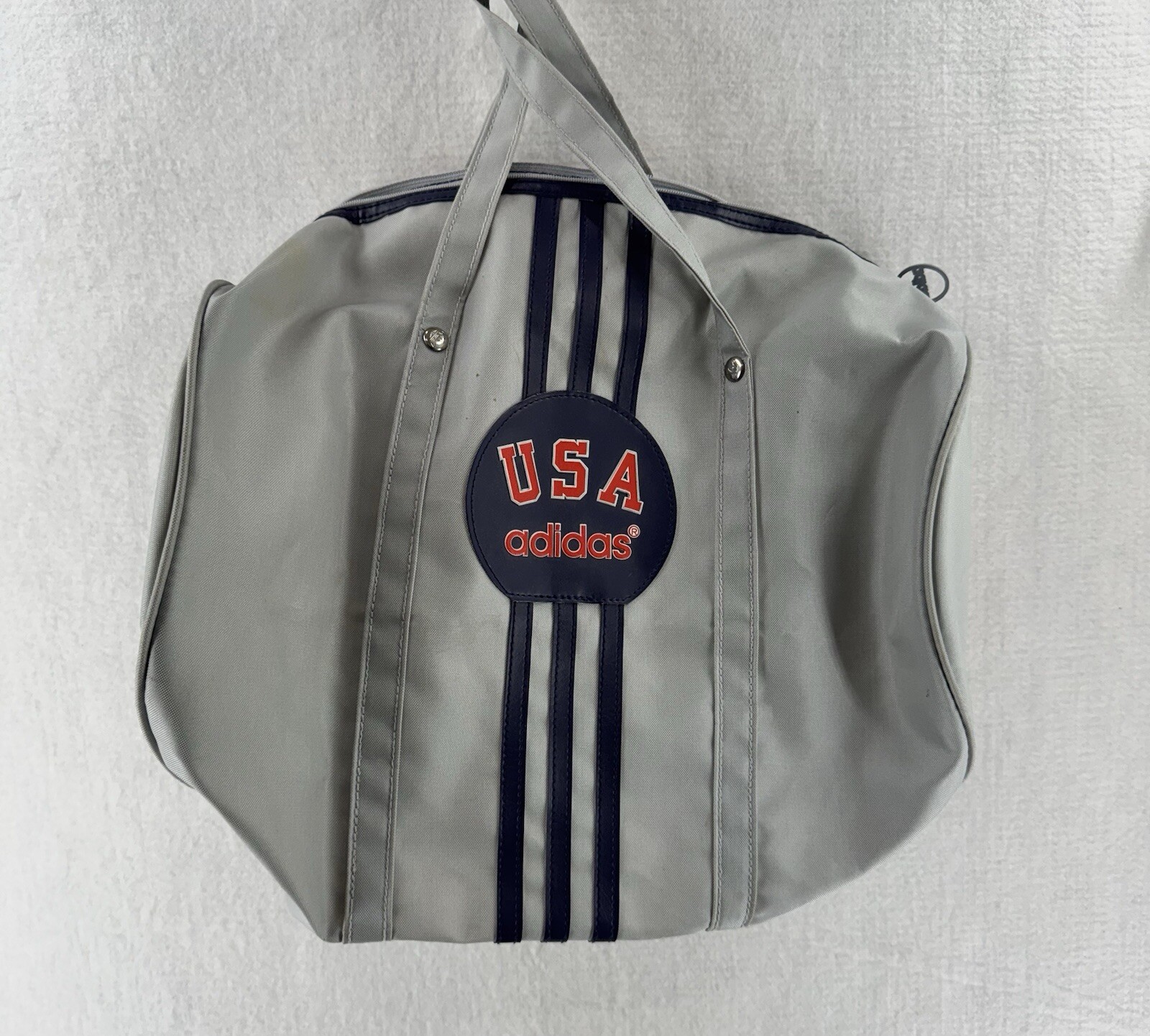 Vintage Adidas Bag Gray Blue USA Classic Gym Duffle Travel Rare 80’s