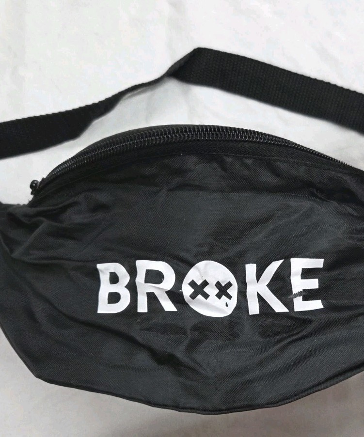 New SADBOYCREW Sad Boy Crew BROKE Fanny Pack Black