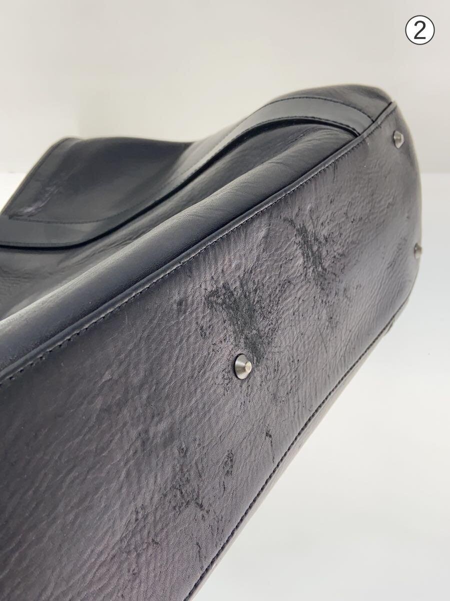 HERGOPOCH Tote Bag, Cowhide Leather, Black (Plain)