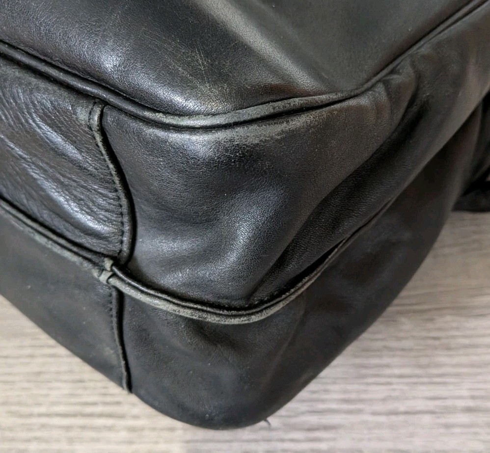 Levenger Black Fine Leather Tools Briefcase w/ Shoulder Strap
