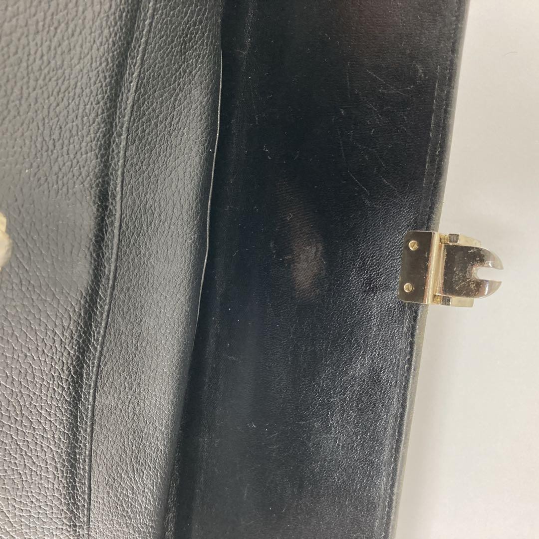 Authentic Vintage Burberry Black Leather Briefcase with Nova Check Interior, Siz