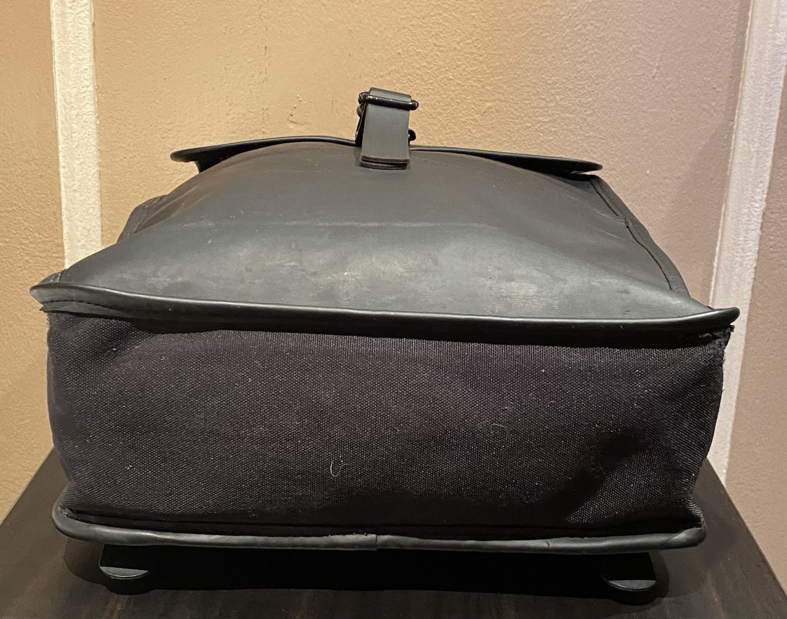 Rains Unisex Black Rubber Minimalist Laptop Backpack 19 x 12