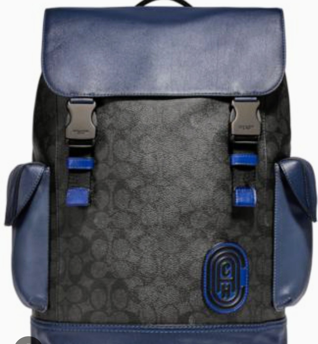 without tags BLUE AND BLACK HITCH HIKER CANVAS BLUE LEATHER TRIM AND A L G2U