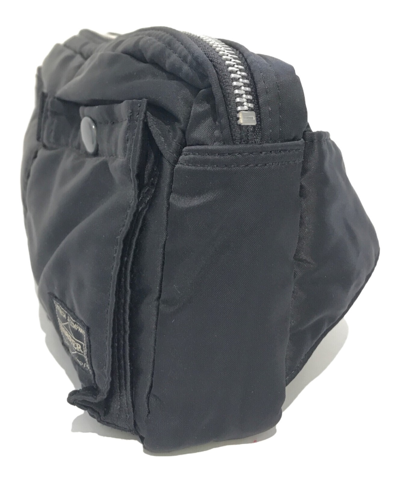 Porter Black Nylon Shoulder Bag Zip Crossbody Messenger Men Used 22cm 13.5cm