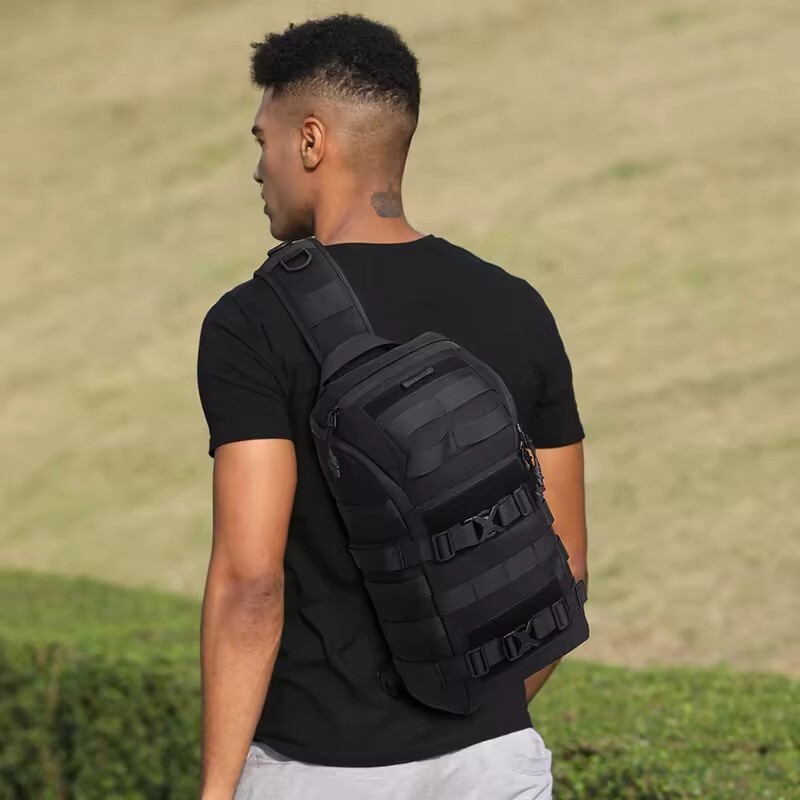 Ozuko Casual Men USB Charge Waterproof Oxford Crossbody Sling Travel Chest Bag