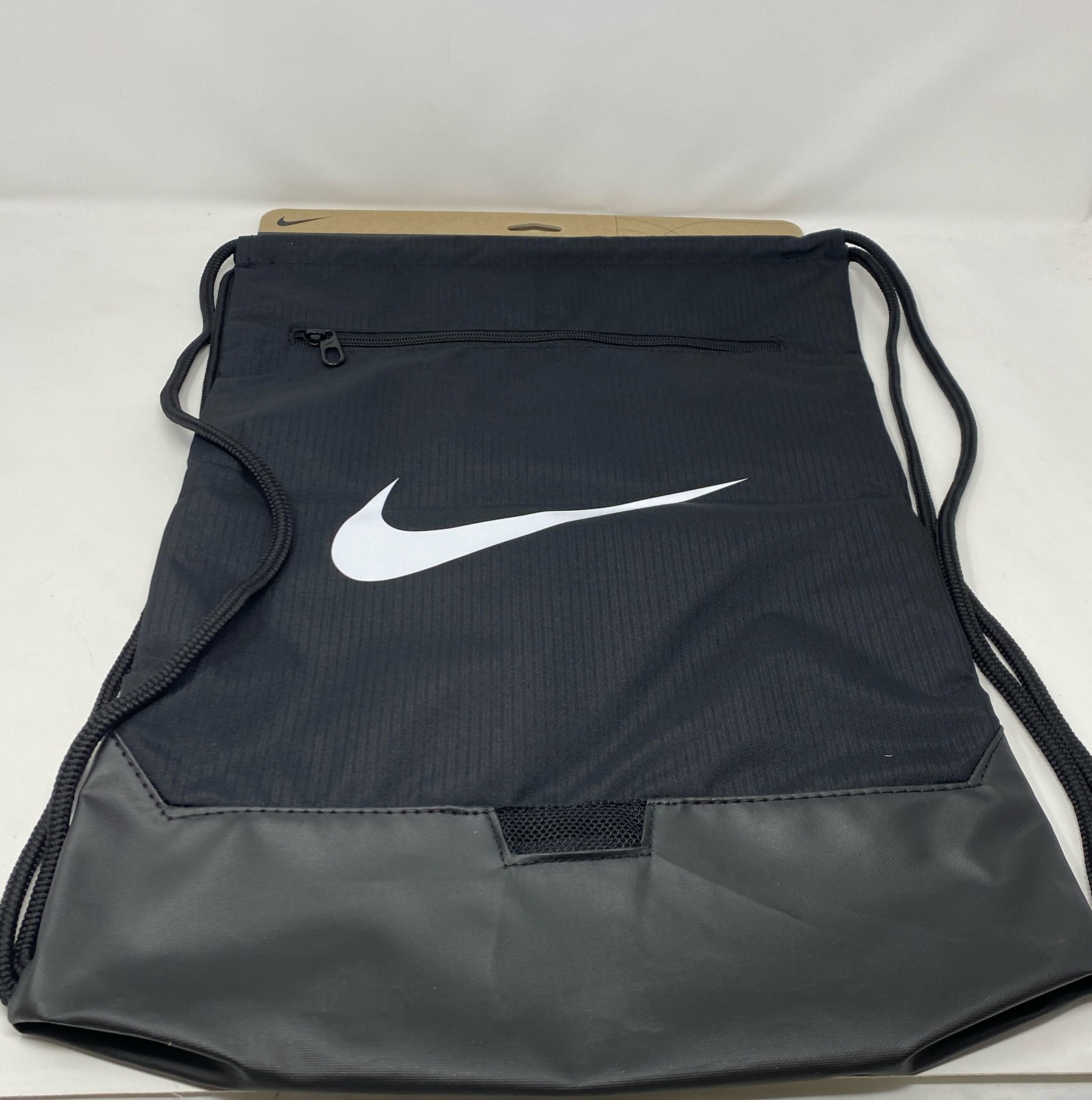 Nike Brasilia 9.5 Training Gym Sack 18L Black/Black/White DM3978-010 Drawstring