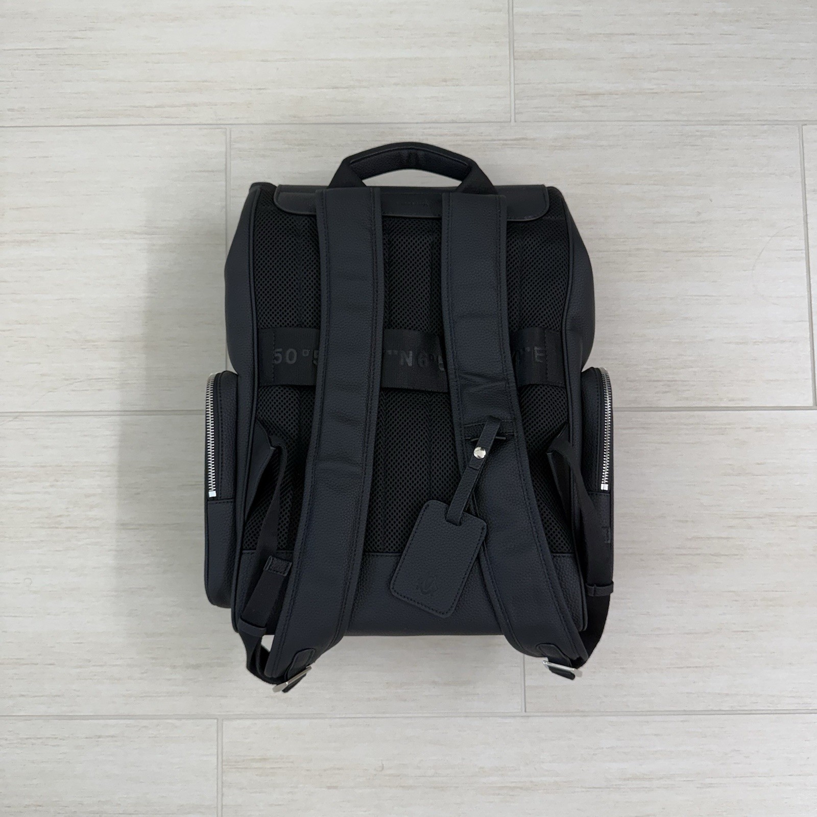 Rimowa Black Leather Backpack Travel Bag Unisex
