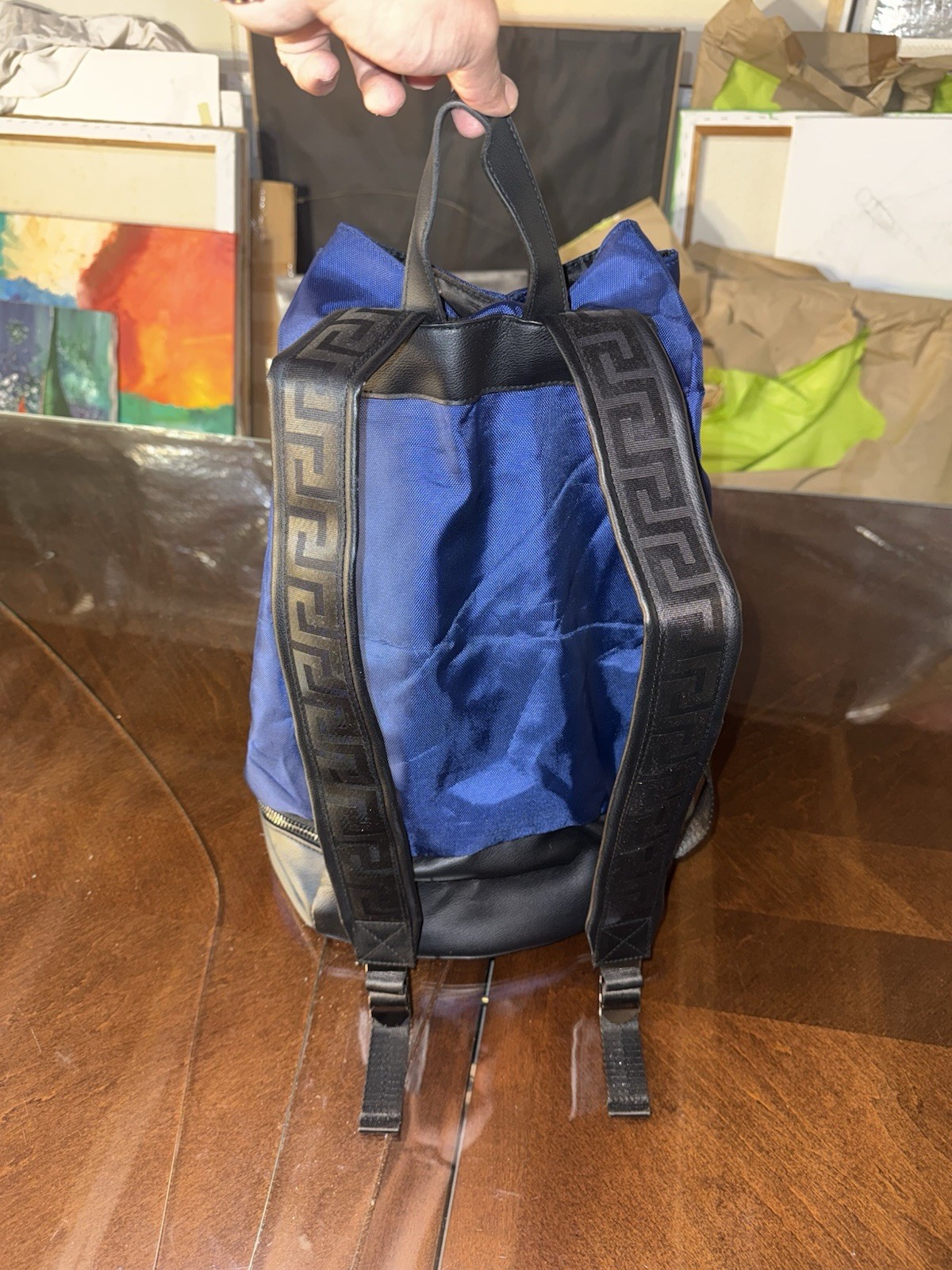 VERSACE Medusa Parfumes BACKPACK Navy Blue Black Logo Backpack