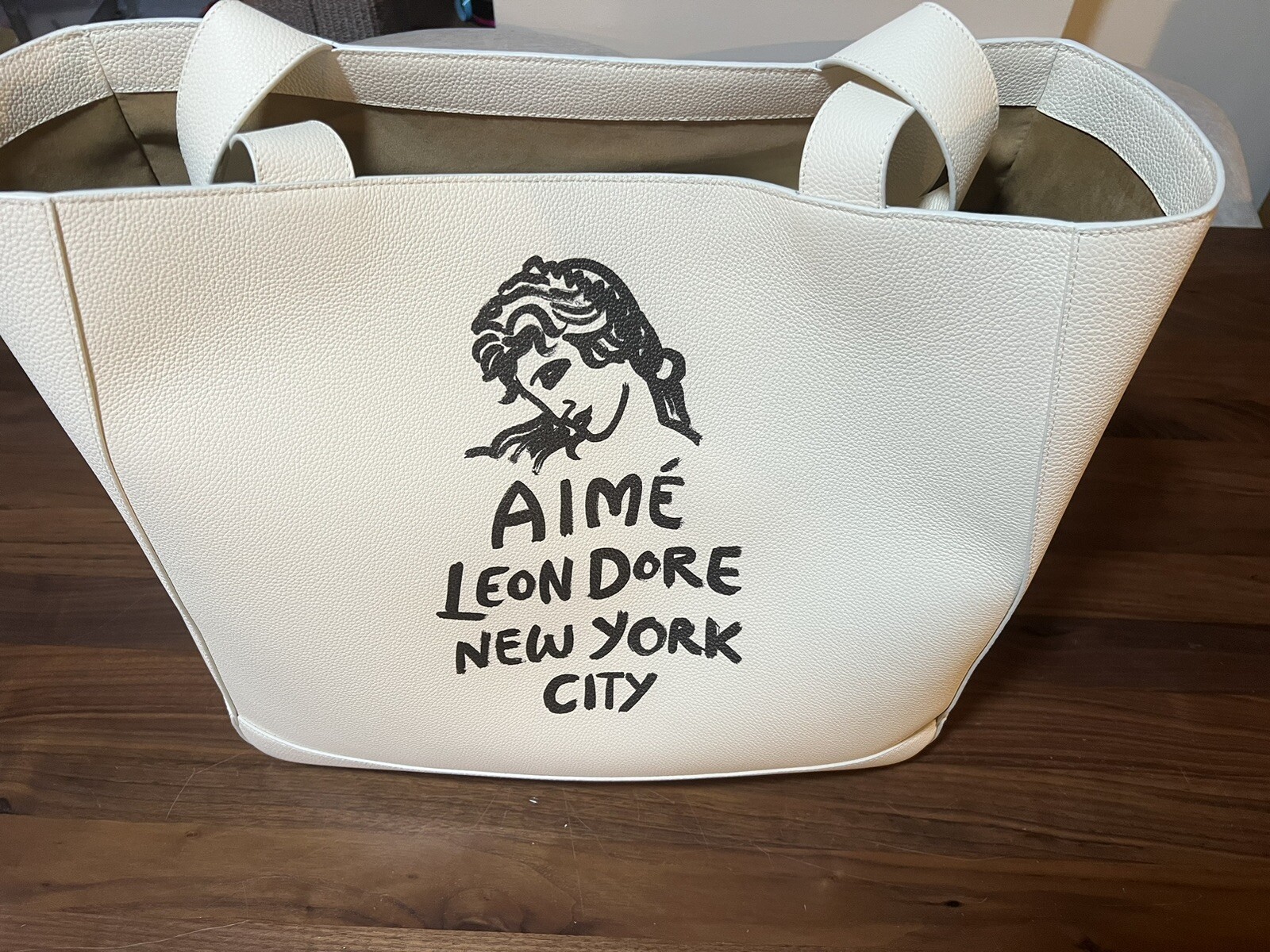 Aime Leon Dore Form Logo Printed Leather Tote Greek Lady Sculpture New York City