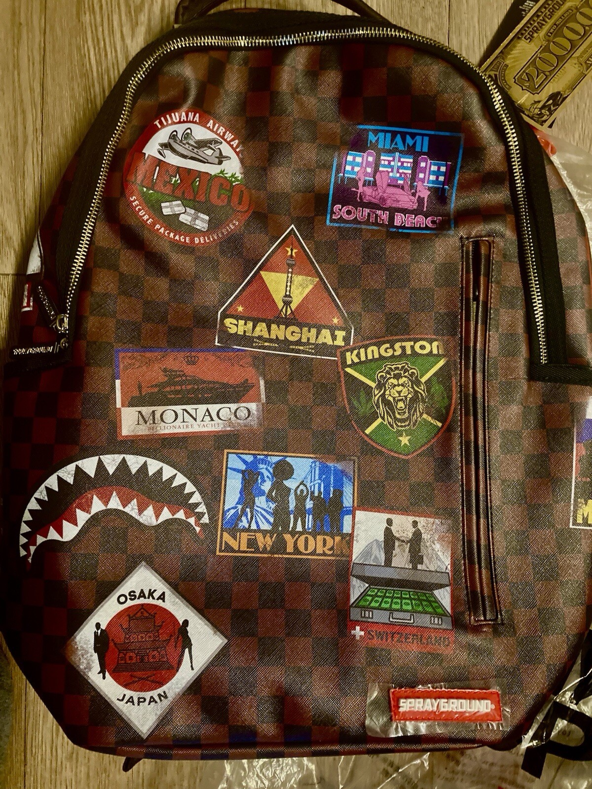 SPRAYGROUND Global Travel Patches OG Louis Sold Out NWT money Limited Ed