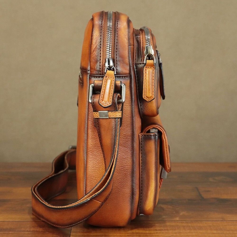 Genuine Leather Purse and Messenger Bag for Men Fashion Leather Shoulder Bags