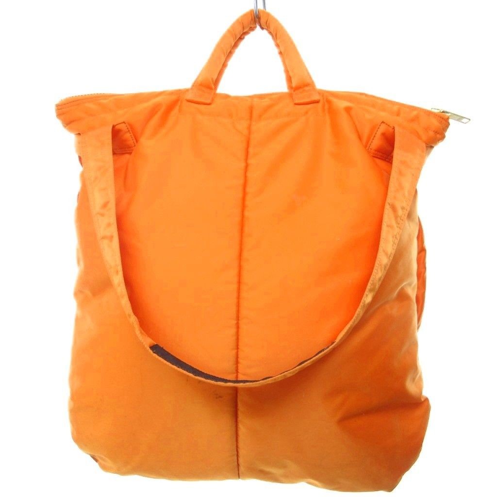 Authentic Yoshida Porter Helmet 80th Anniv Shoulder Bag 48cm Orange zippers