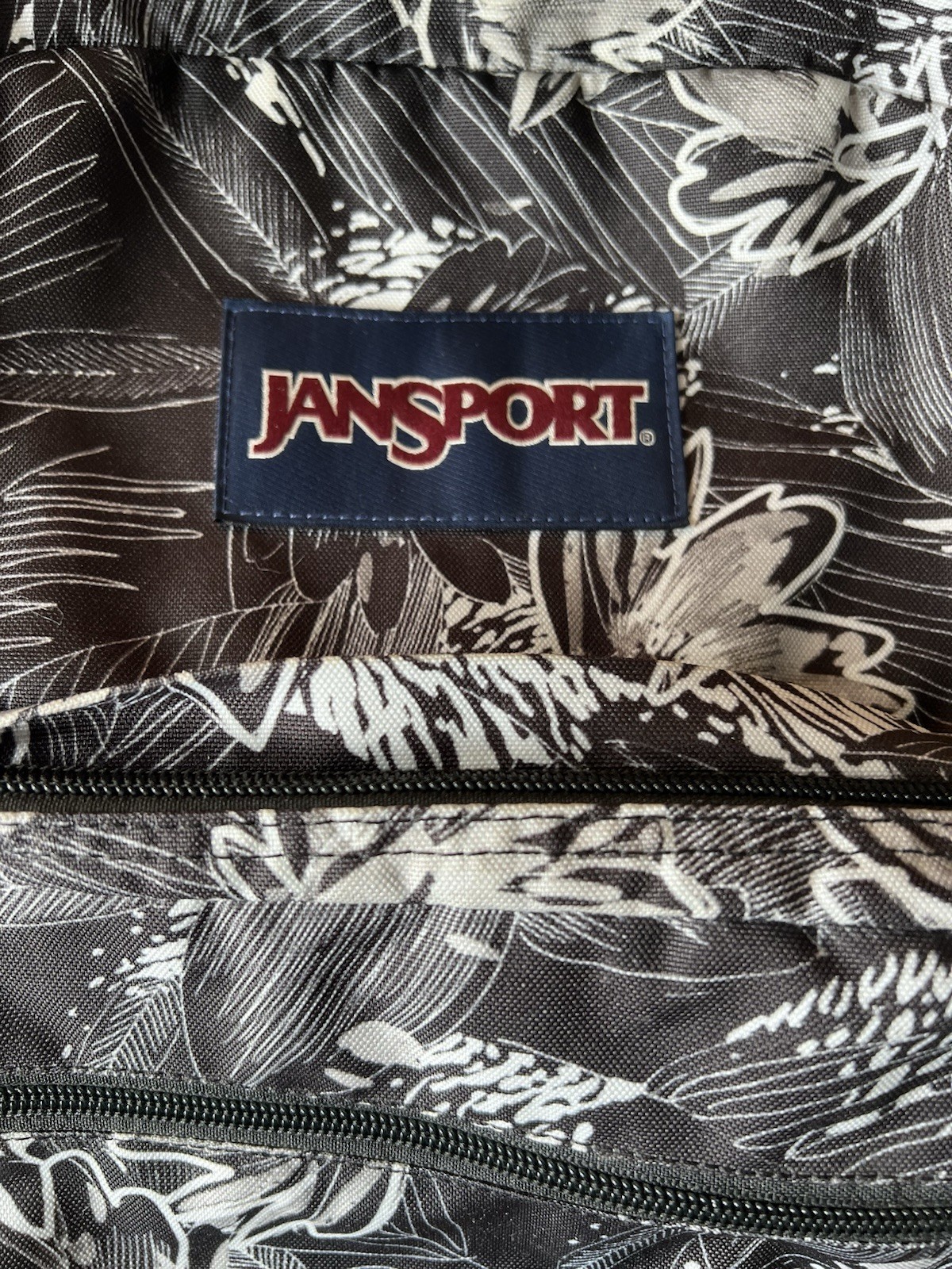 JANSPORT City View Laptop Backpack — Tonal Palms Black/White/Brown