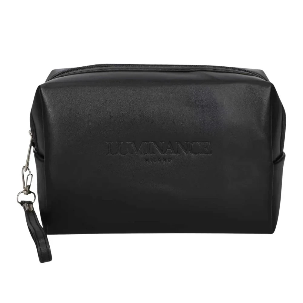 Leather Toiletry Bag Dopp Kit Luminance Milano Travel Shaving Cosmetic Case Blac