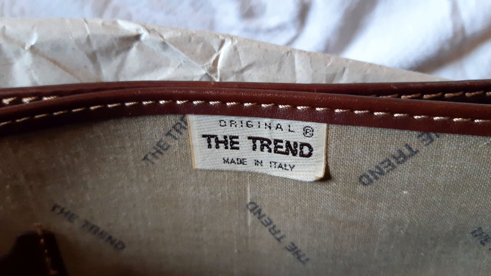 leather document bag. Vintage, brand The Trend made in Italy. 44×32 cm