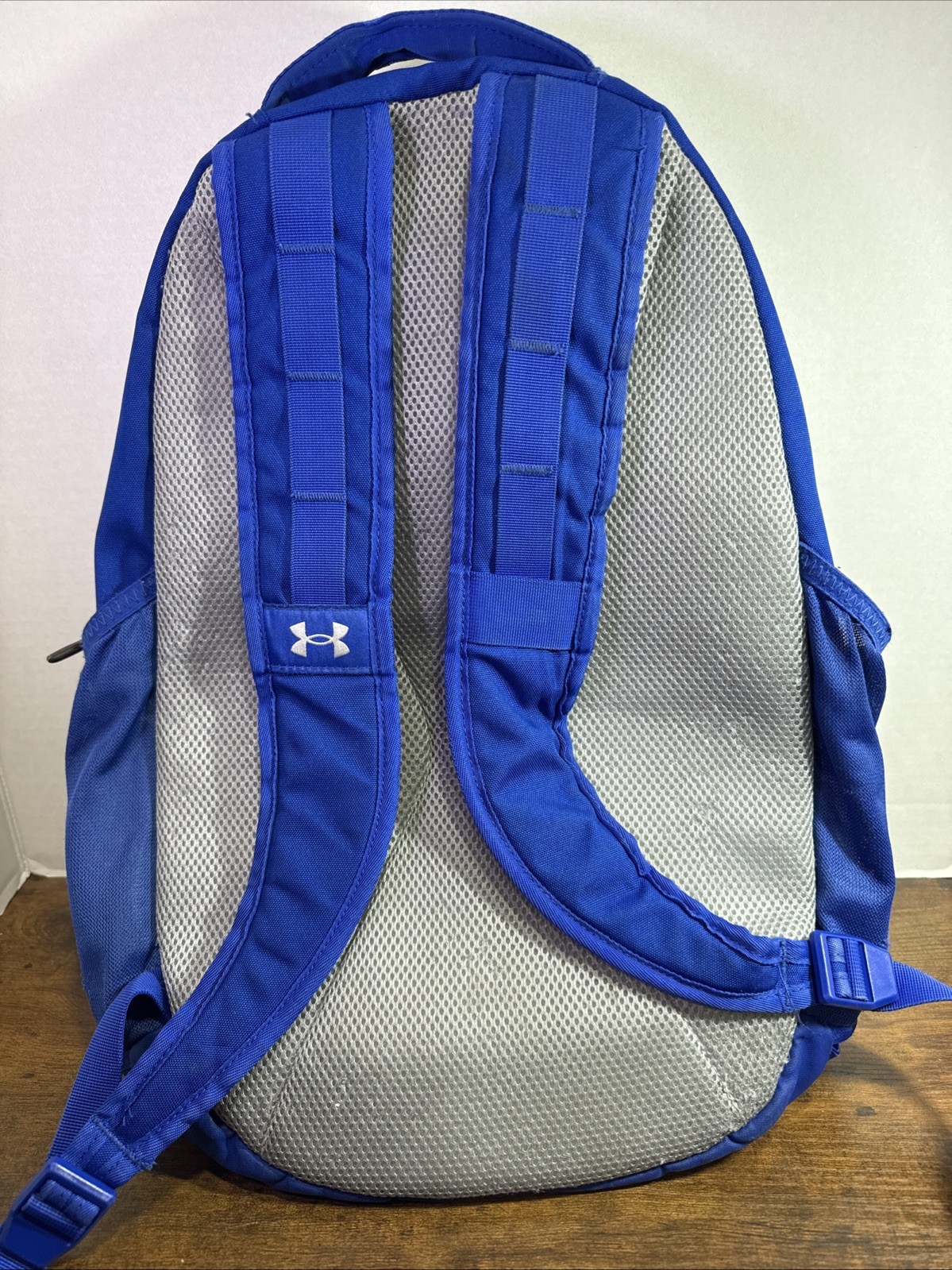 Under Armour Hustle 5.0 Backpack Royal Blue Good Condition All Zippers Function