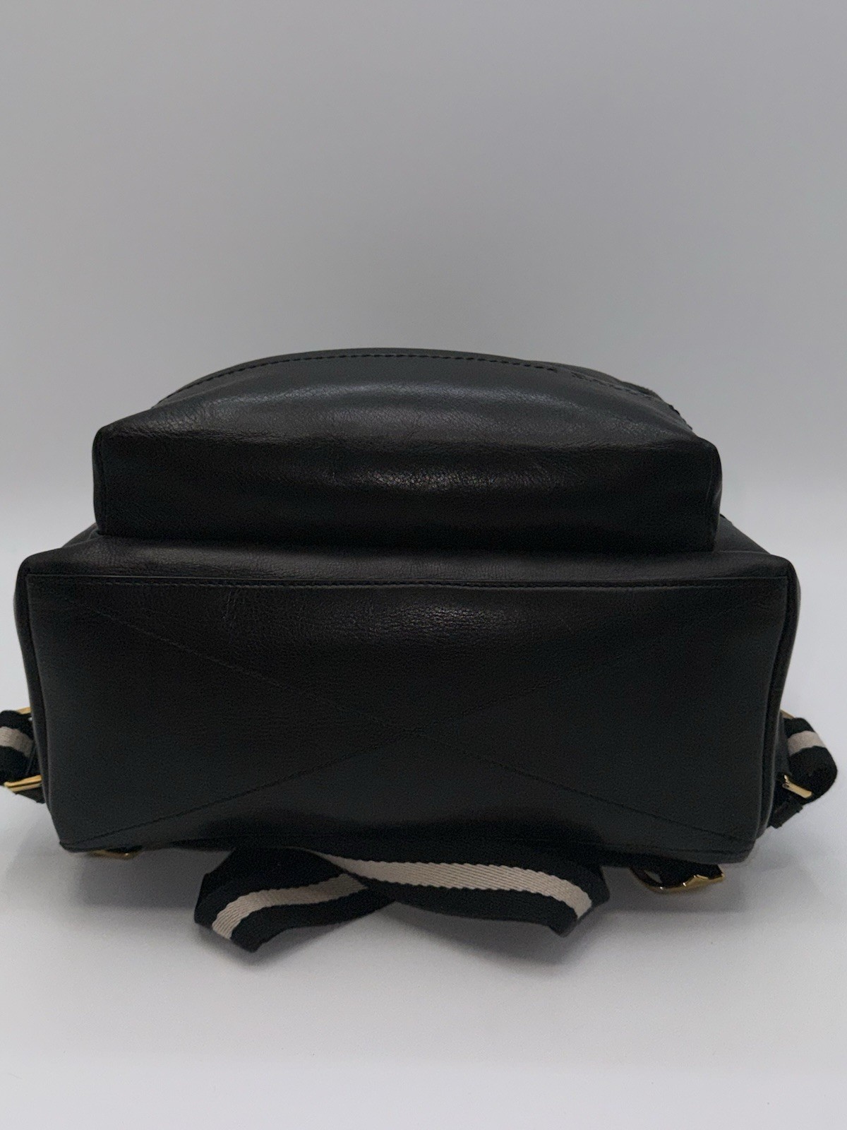 Bally Thunder Leather Backpack Black Calfskin Gold Hardware Luxury Designer Bag